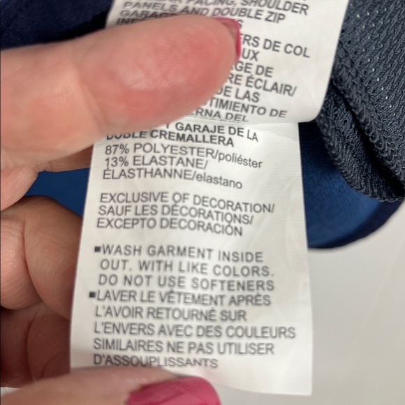 Under Armor Mens Cold Gear Jacket L Navy Blue White 1/2 Front Zip Pockets EUC - Picture 10 of 15